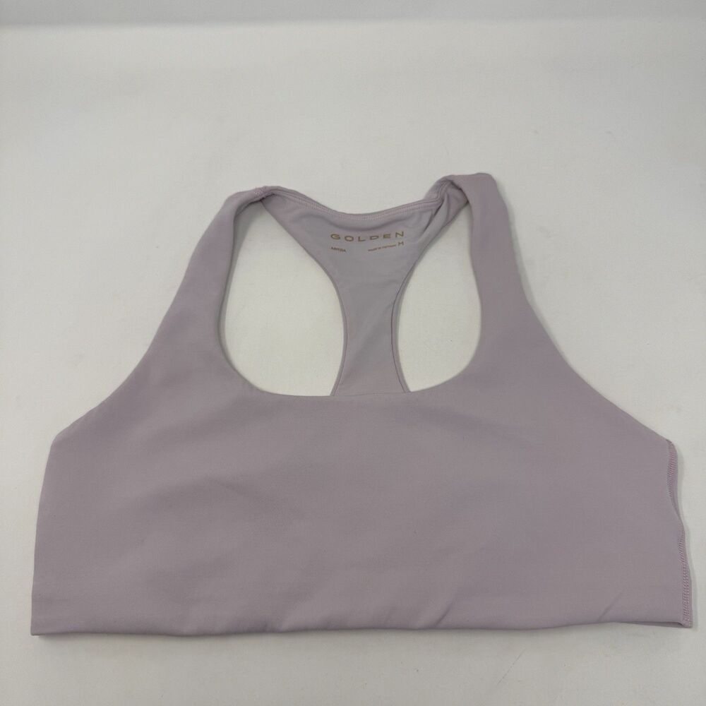 Golden Aritzia Pink GloTone Train Sports Bra Size Medium Wireless No Padding Gym